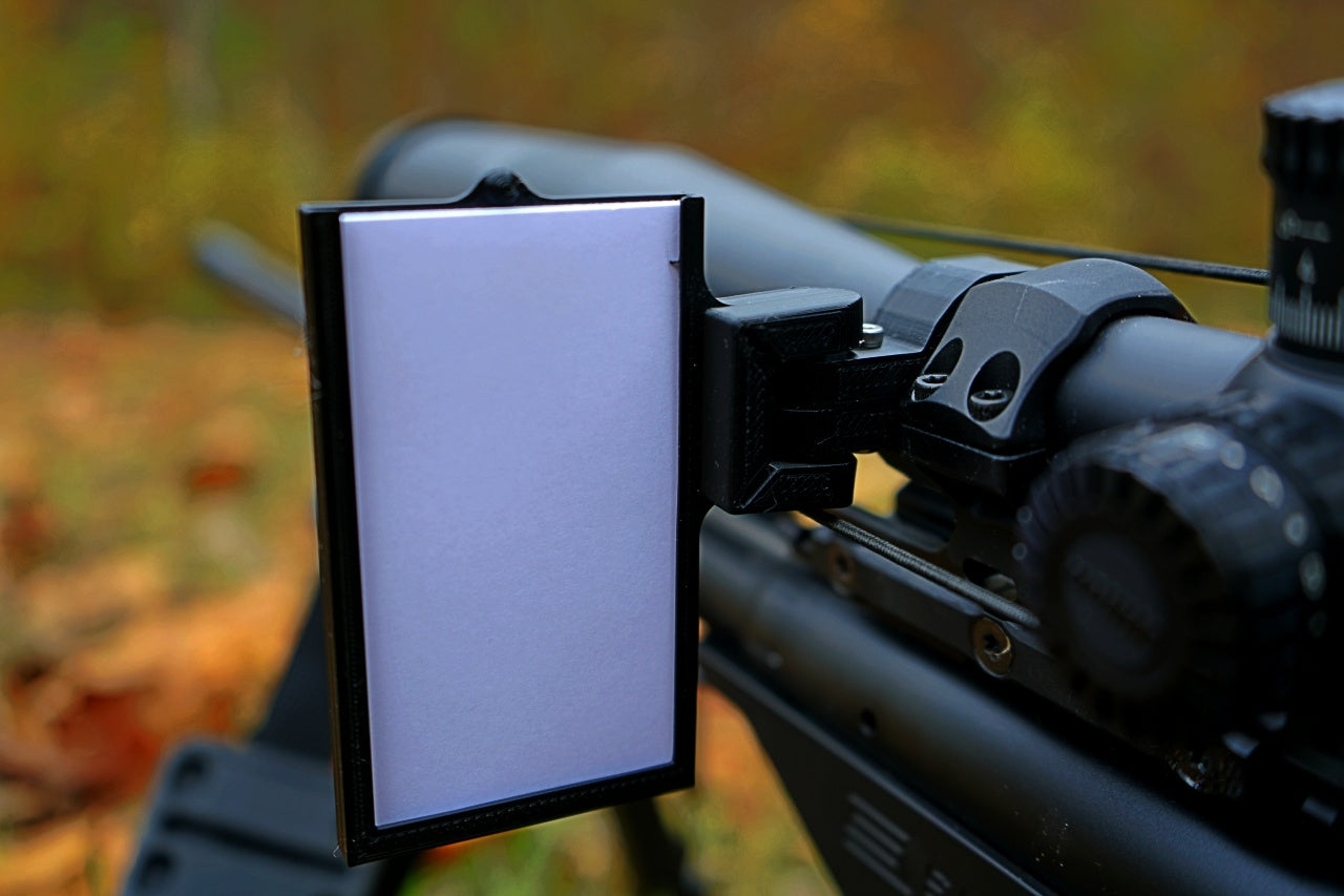 Rifle Mounted Data Elevation and Windage Dope Card Holder